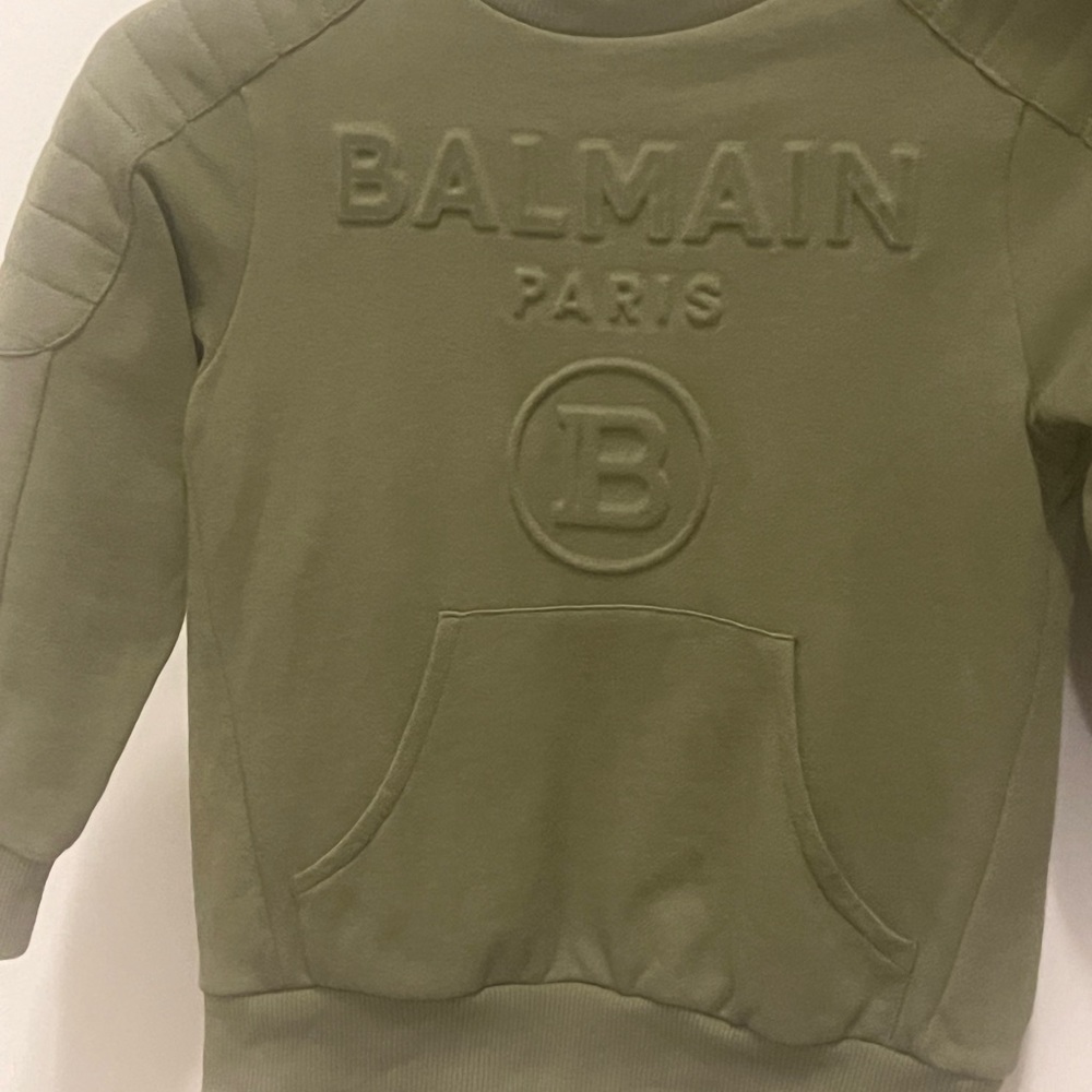 Balmain Kids Olive Green Sweatshirt